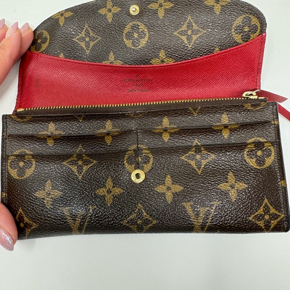 💯Authentic LOUIS VUITTON Emilie Monogram Canvas Wallet Fuchsia - Picture 3 of 5